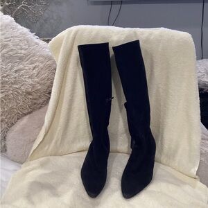 Aquatalia Black Suede Over-the-Knee Boots